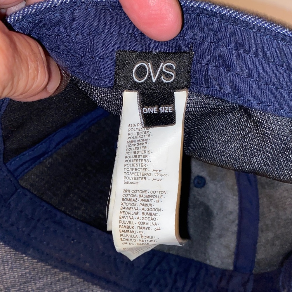 OVS Denim Six Panel Leather Adjustable Hidden Band Baseball Cap Size OS - Picture 2 of 7